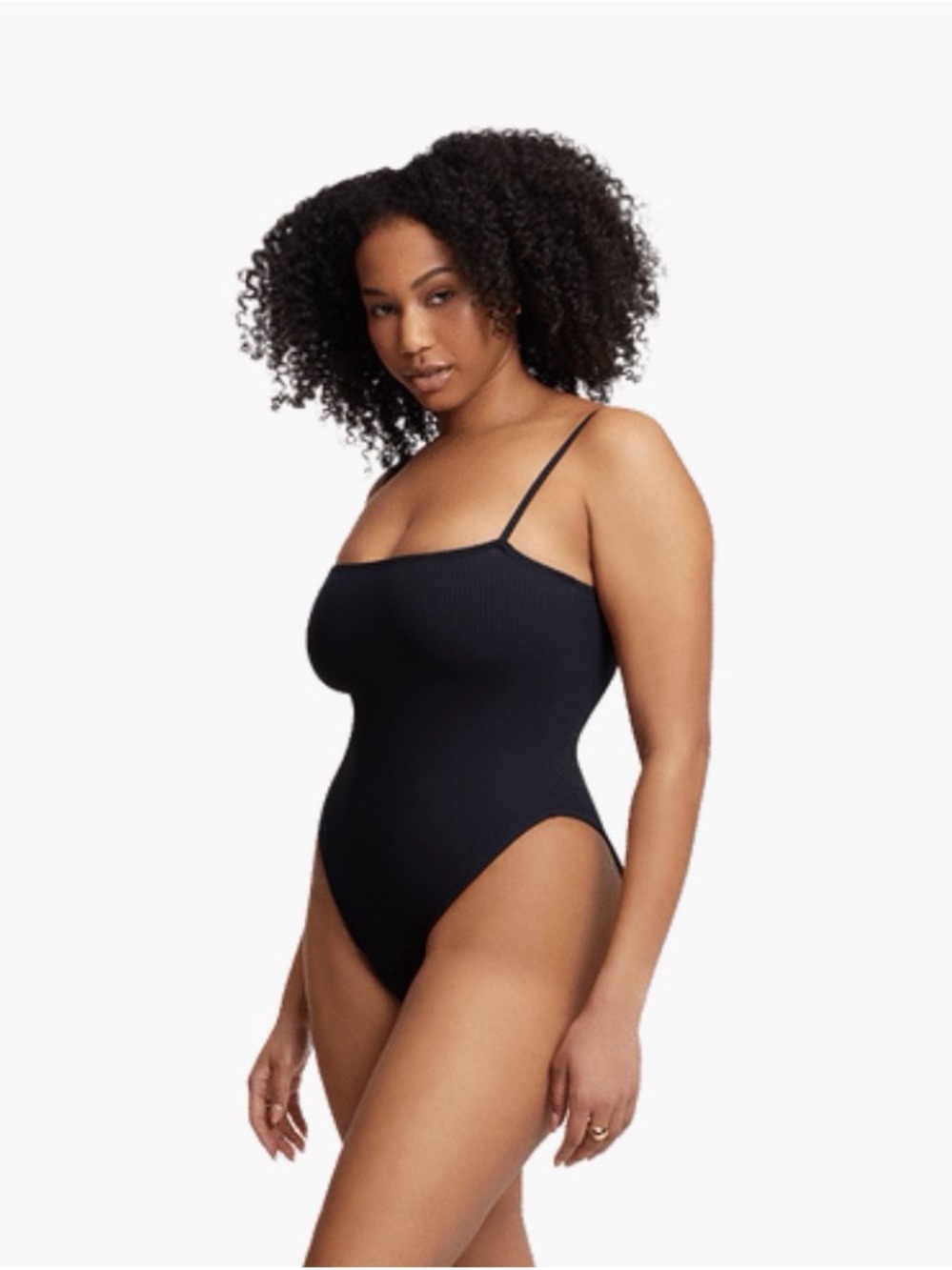 Montce Jacelyn Black Ribbed One-Piece with Thin Straps - Picture 9 of 9